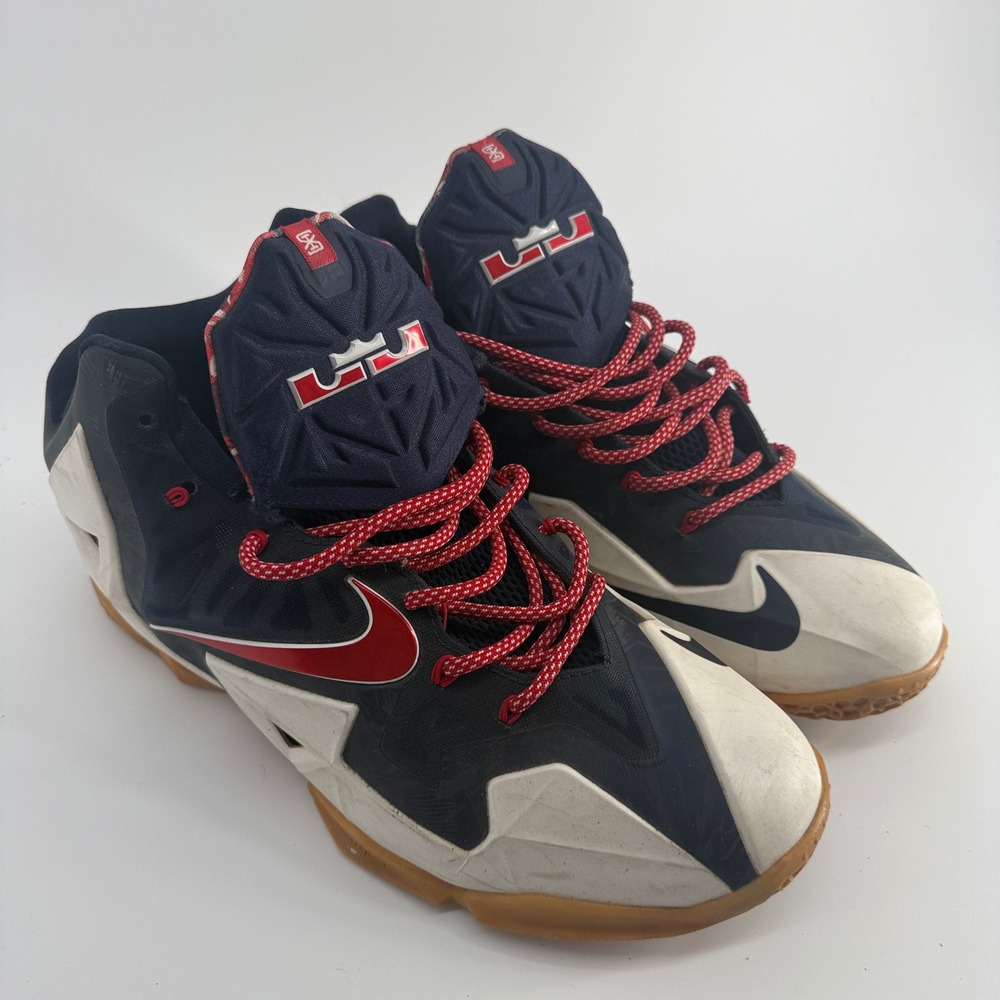 Nike LeBron 11 Low Independence Day Mens 14 Navy White Red 616175-164 2014